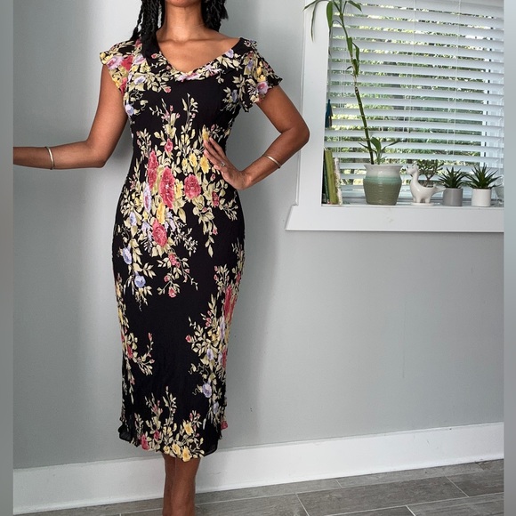 90s flowy maxi dress - Picture 1 of 6